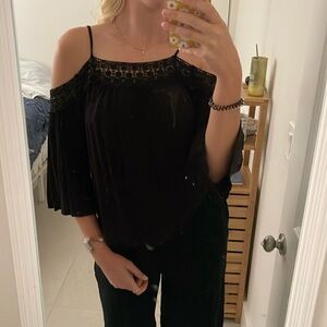Black off shoulder blouse, medium